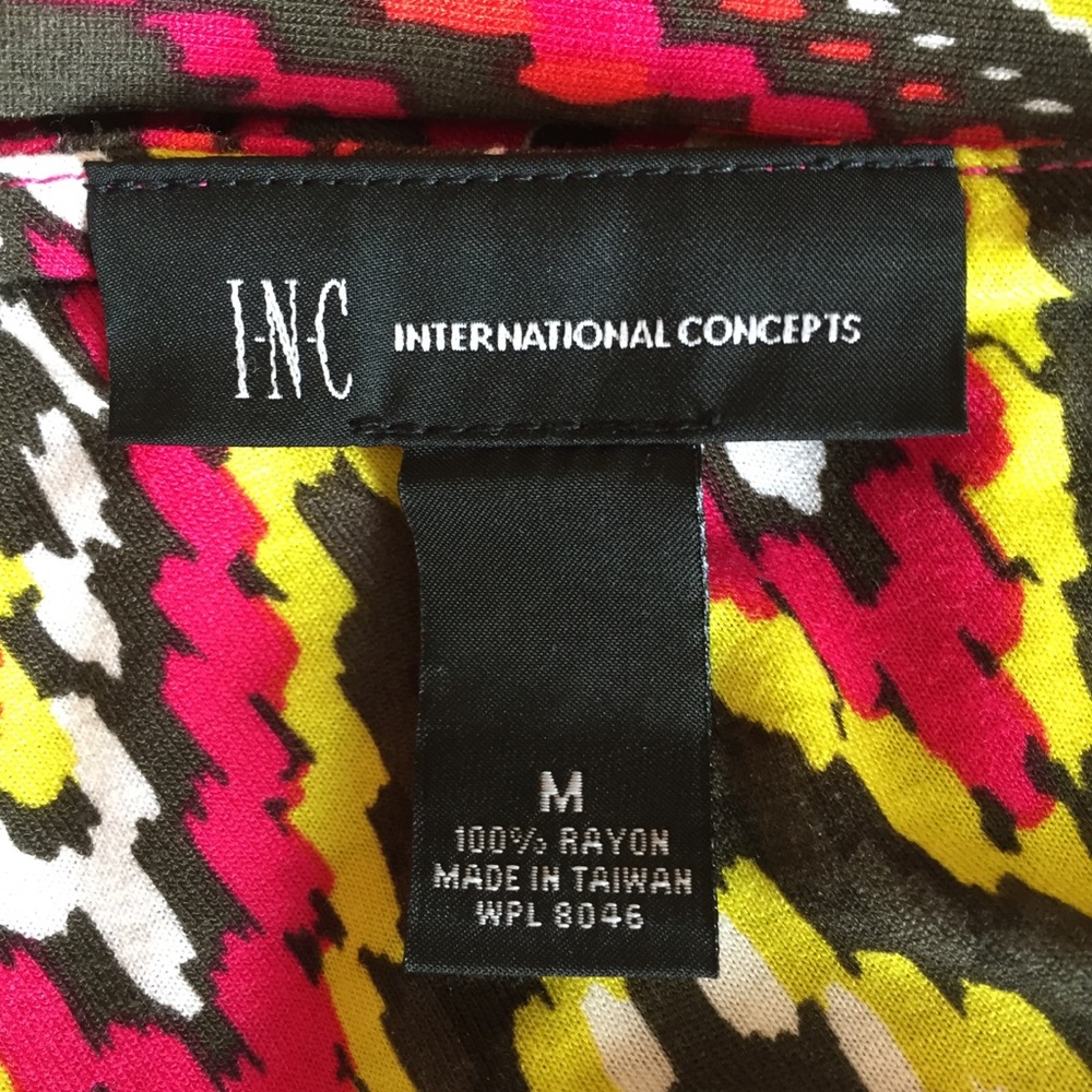 NWT INC Colorful Aztec Pattern One-Shoulder Top - Picture 5 of 6